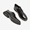 Tata/他她2018秋专柜同款黑色牛皮革商务休闲鞋绑带男单鞋21A36CM8