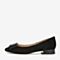 Tata/他她2018秋专柜同款黑色羊皮革绒面皮带扣方头浅口女鞋FRJ03CQ8