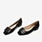 Tata/他她2018秋专柜同款黑色羊皮革绒面皮带扣方头浅口女鞋FRJ03CQ8