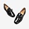 Tata/他她2018秋专柜同款黑色漆牛皮革蝴蝶结方头乐福鞋女单鞋FFC01CQ8