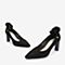 Tata/他她2018秋专柜同款黑色羊皮革毛绒尖头高跟女单鞋FB7B8CQ8