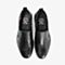 Tata/他她2018秋专柜同款黑色牛皮革条纹织带套脚男休闲鞋25V22CM8