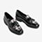 Tata/他她2018秋专柜同款黑色拼接格纹流苏方跟乐福鞋女单鞋S3005CQ8