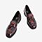Tata/他她2018秋专柜同款红色拼接格纹流苏方跟乐福鞋女单鞋S3005CQ8