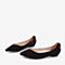 Tata/他她2018秋专柜同款黑色羊皮革水钻尖头奶奶鞋女休闲鞋ASF01CQ8