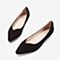 Tata/他她2018秋专柜同款黑色羊皮革水钻尖头奶奶鞋女休闲鞋ASF01CQ8