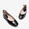 Tata/他她2018秋专柜同款黑色漆牛皮革方头奶奶鞋休闲女单鞋AYF01CQ8