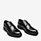 Tata/他她2018冬专柜同款黑色牛皮革绑带商务鞋方跟男单鞋21A24DM8
