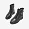 Tata/他她2018冬专柜同款黑色牛皮革通勤条带女短靴FOK41DD8