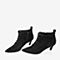 Tata/他她2018冬专柜同款黑色羊皮革绒面尖头猫跟踝靴女短靴FW944DD8