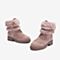 Tata/他她2018冬专柜同款粉色羊皮革毛绒休闲靴女中靴FX060DZ8