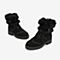 Tata/他她2018冬专柜同款黑色羊皮革毛绒休闲靴女中靴FX060DZ8