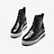 Tata/他她2018冬专柜同款黑色牛皮革绒里马丁靴坡跟休闲女短靴2BH41DD8