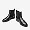 Tata/他她2018冬专柜同款黑色牛皮革通勤套筒切尔西靴女短靴FOZ41DD8