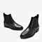 Tata/他她2018冬专柜同款黑色拼接通勤套筒方跟切尔西靴女短靴FJ041DD8