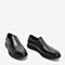 Tata/他她2018秋专柜同款黑色牛皮革简约休闲套脚男单鞋AAM01CM8