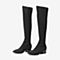 Tata/他她2018冬专柜同款黑色布面休闲靴套筒过膝靴女长靴BNF01DC8