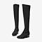 Tata/他她2018冬专柜同款黑色布面休闲靴套筒过膝靴女长靴BNF01DC8