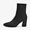 Tata/他她2018冬专柜同款黑色布面尖头高跟女短靴BSF02DD8