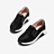 Tata/他她2018秋专柜同款黑色拼接水钻天鹅厚底运动休闲女单鞋CGF01CM8