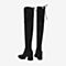 Tata/他她2018冬专柜同款黑色布面后绑带高跟过膝靴女长靴CBF01DC8