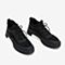 Tata/他她2018冬专柜同款黑色拼接绑带运动休闲板鞋男单鞋AYM01DM8