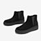 Tata/他她2018冬专柜同款黑色拼接坡跟切尔西靴休闲女短靴DCF01DD8