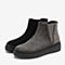 Tata/他她2018冬专柜同款黑色拼接坡跟切尔西靴休闲女短靴DCF01DD8