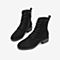 Tata/他她2018冬专柜同款黑色羊皮革马丁靴休闲女短靴EGF01DD8
