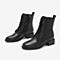 Tata/他她2018冬专柜同款黑色牛皮革马丁靴休闲女短靴EGF01DD8