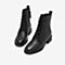 Tata/他她2018冬专柜同款黑色牛皮革马丁靴休闲女短靴EGF01DD8O