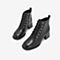 Tata/他她2018冬专柜同款黑色牛皮革马丁靴踝靴高帮鞋女短靴CXF04DD8