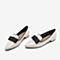 Tata/他她春专柜同款米色漆牛皮革尖头乐福鞋英伦女单鞋FV522AM9