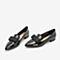 Tata/他她春专柜同款黑色漆牛皮革尖头乐福鞋英伦女单鞋FV522AM9