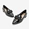 Tata/他她春专柜同款黑色漆牛皮革尖头乐福鞋英伦女单鞋FV522AM9