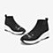 Tata/他她春专柜同款黑色袜子鞋坡跟休闲鞋女单鞋FHF01AM9