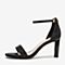 Tata/他她夏专柜同款黑色一字带高跟女凉鞋GWF01BL9
