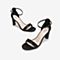 Tata/他她夏专柜同款黑色一字带高跟女凉鞋GWF01BL9