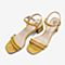 Tata/他她夏专柜同款黄色漆牛皮革一字带粗跟女凉鞋GRF01BL9