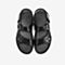 Tata/他她夏专柜同款黑色牛皮革平底休闲男凉鞋25A01BL9