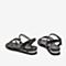 Tata/他她夏专柜同款黑色拼接水钻一字带中跟女凉鞋JEF01BL9