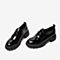 Tata/他她秋专柜同款黑色漆牛皮革织带方跟休闲女单鞋WAF01CM9