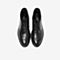 Tata/他她冬专柜同款黑色牛皮革雕花布洛克短靴男低靴28J40DD9