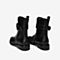 Tata/他她冬专柜同款黑色牛皮革绒里马丁靴绑带女中靴FAP66DZ9