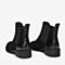 Tata/他她冬专柜同款黑色拼接时尚切尔西靴方跟短筒女靴WDQ01DD9