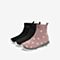 Tata/他她冬专柜同款粉色布面编织爱心袜靴休闲女短靴FLY43DD9