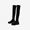 Tata/他她冬专柜同款黑色布绒面过膝靴休闲坡跟女长靴GES02DC9