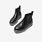 Tata/他她冬专柜同款黑色牛皮革切尔西靴厚底女短靴XEN01DD9