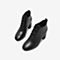 Tata/他她冬专柜同款黑色牛皮革绑带踝靴粗高跟女短靴XEP01DD9