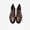Tata/他她冬专柜同款棕色牛皮革圆头方跟商务男低靴EKA01DD9
